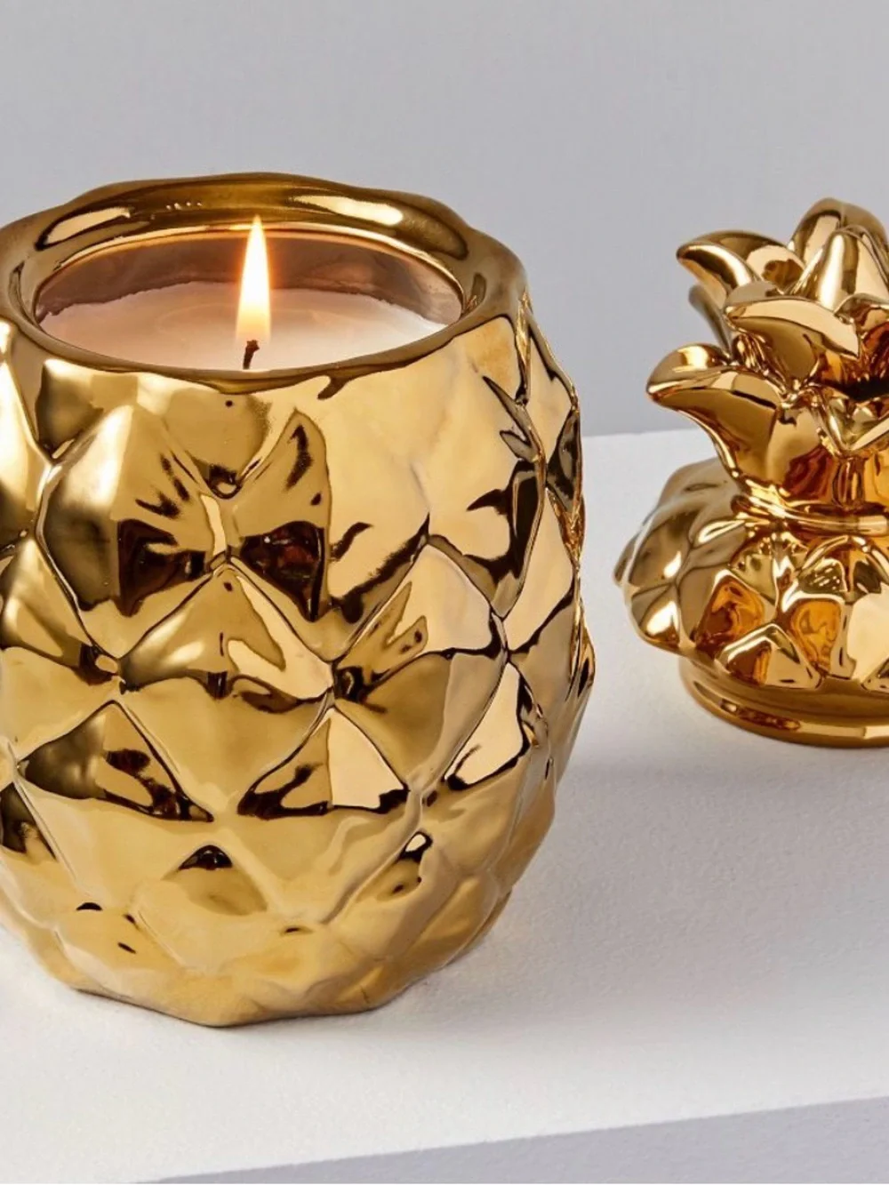 West Elm Metallic Gold Pineapple Accent Jar